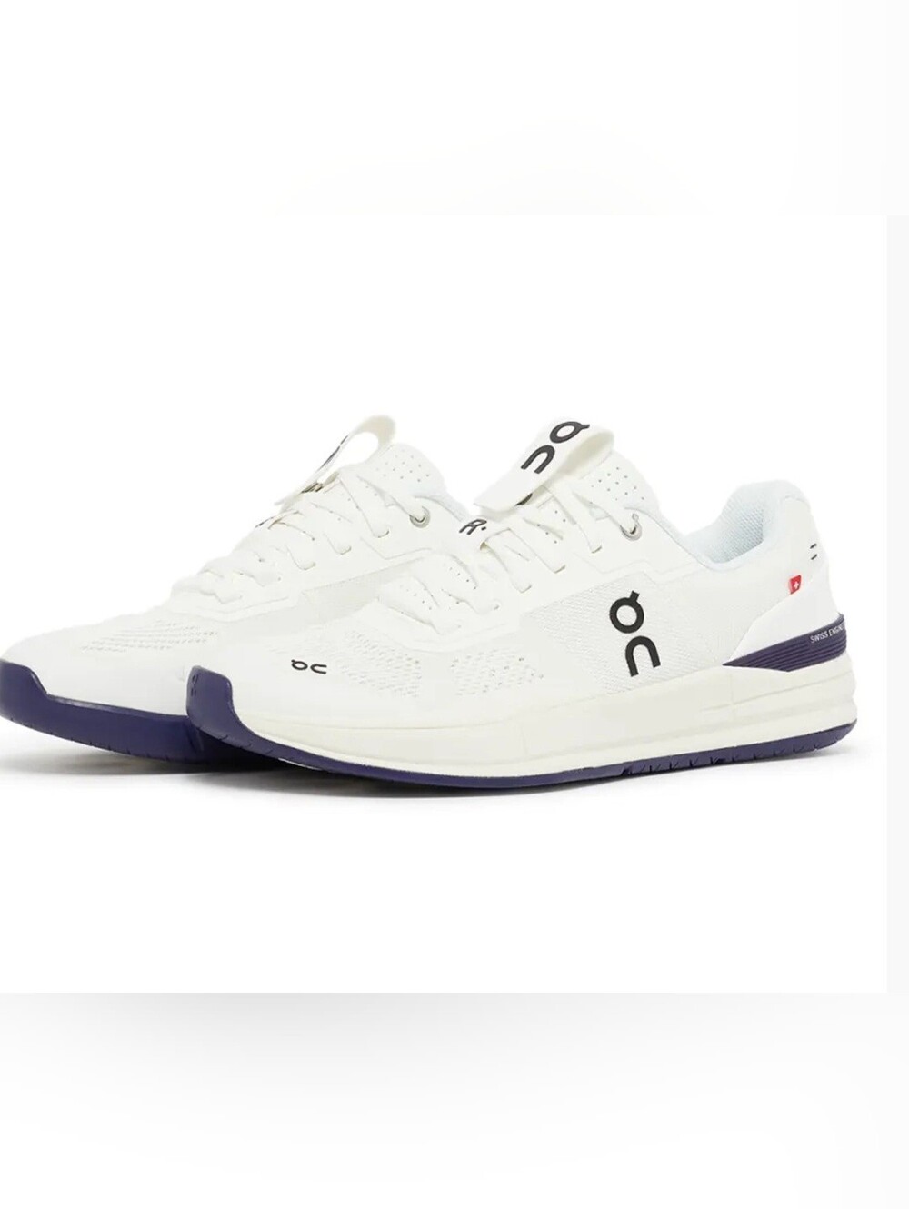 On Running White and Navy Women's Athletic Shoes